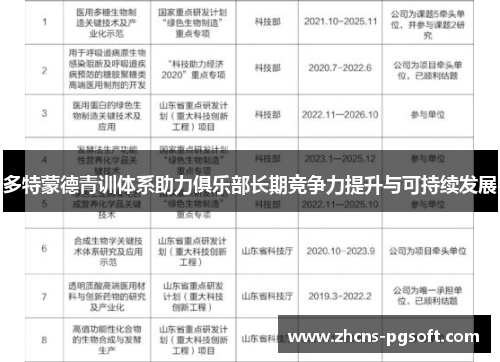 多特蒙德青训体系助力俱乐部长期竞争力提升与可持续发展