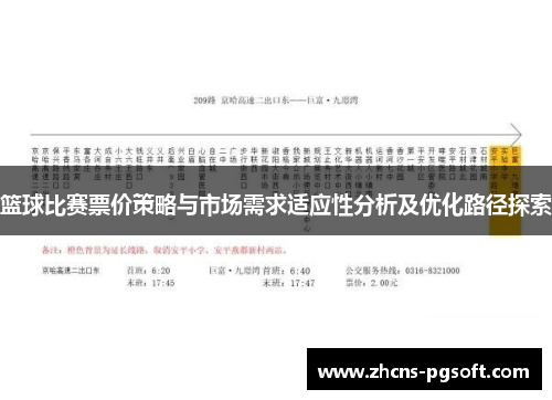 篮球比赛票价策略与市场需求适应性分析及优化路径探索